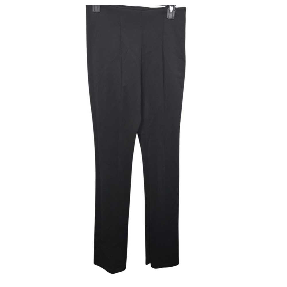 Good American Black Cotton‎ Elastane Side Zip Pants Stretch Size 2 High Waist